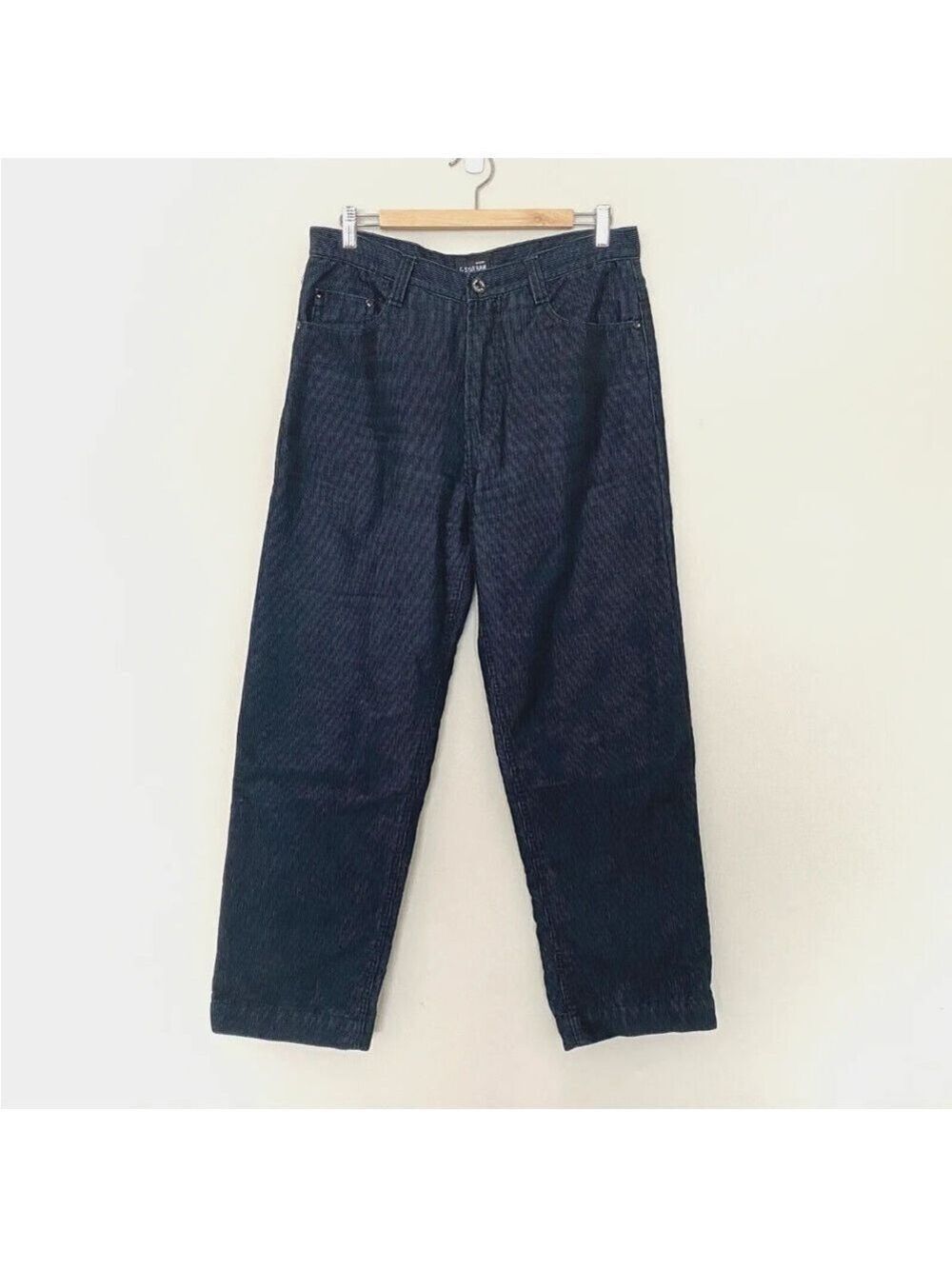 G-Star Raw GS3301 Corduroy Pants High Rise Blue & Black Men's 32 (30" inseam)